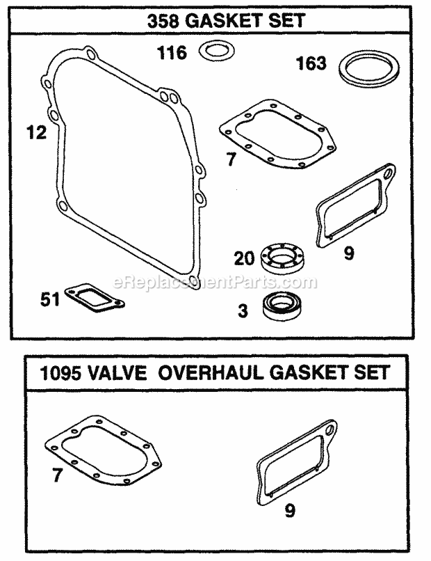 Gaskets Diagram and Parts List for PS418 (11A-702A100) (1997) Cub Cadet Engine
